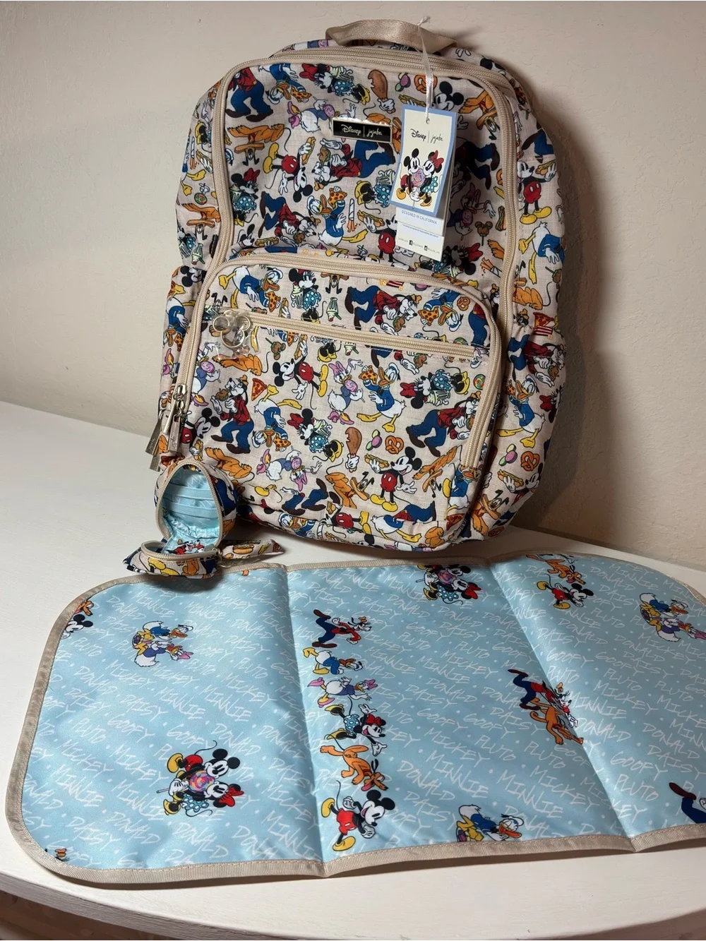 NWT Ju-Ju-Be x Disney BRB Backpack Set Sensational Snacks Changing Pad & PaciPod